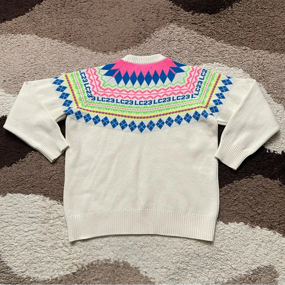 LC23 Norwegian Wool Sweater Sz L In Nudes & Neutrals - Picture 9 of 9